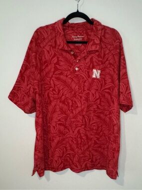 Tommy Bahama Nebraska Cornhuskers Polo Men’s XXL Red IslandZone Tropical
